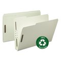 Smead Recycled Pressboard Fastener Folders, Legal Size, Gray-Green, PK25 20004